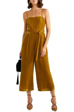mustard velvet jumpsuit