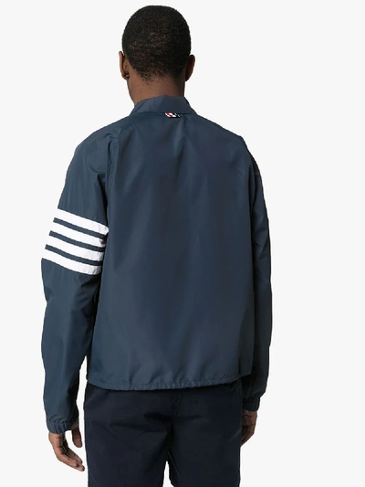 Shop Thom Browne 4-stripe Sleeve Jacket In Blue