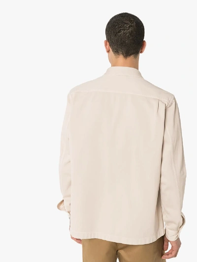 Shop Tom Ford Chest Pocket Cotton Shirt In Neutrals