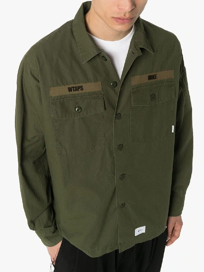 Wtaps Green Buds Long Sleeve Cotton Shirt | ModeSens