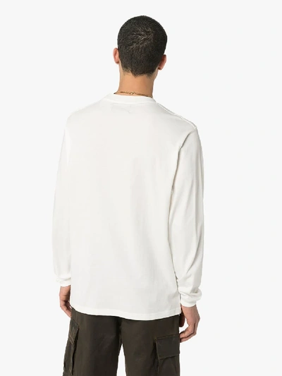 Shop 424 Logo Cotton Long Sleeve T-shirt In White