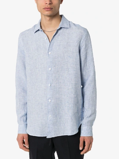 Shop Orlebar Brown Giles Linen Shirt In Blue