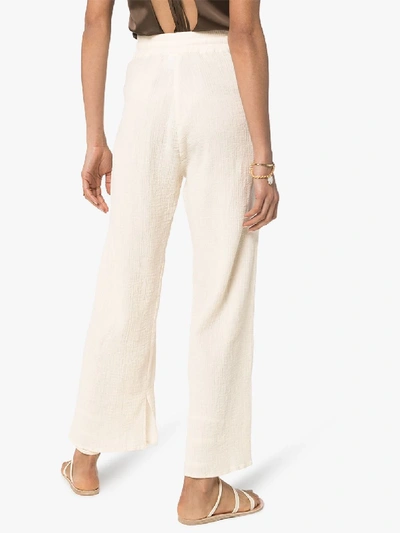 Shop Missing You Already Drawstring Cotton Trousers In Neutrals