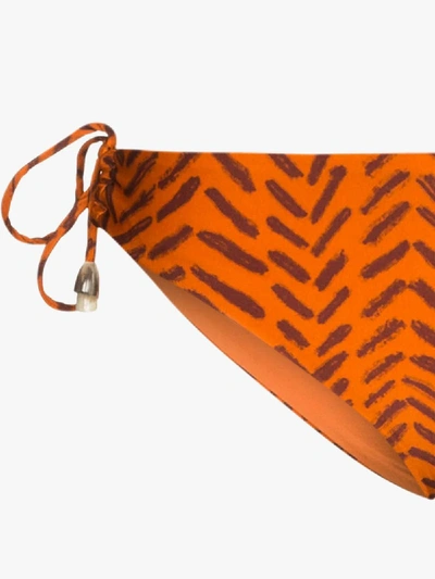 Shop Johanna Ortiz Wildfire Side Tie Bikini Bottoms In Orange
