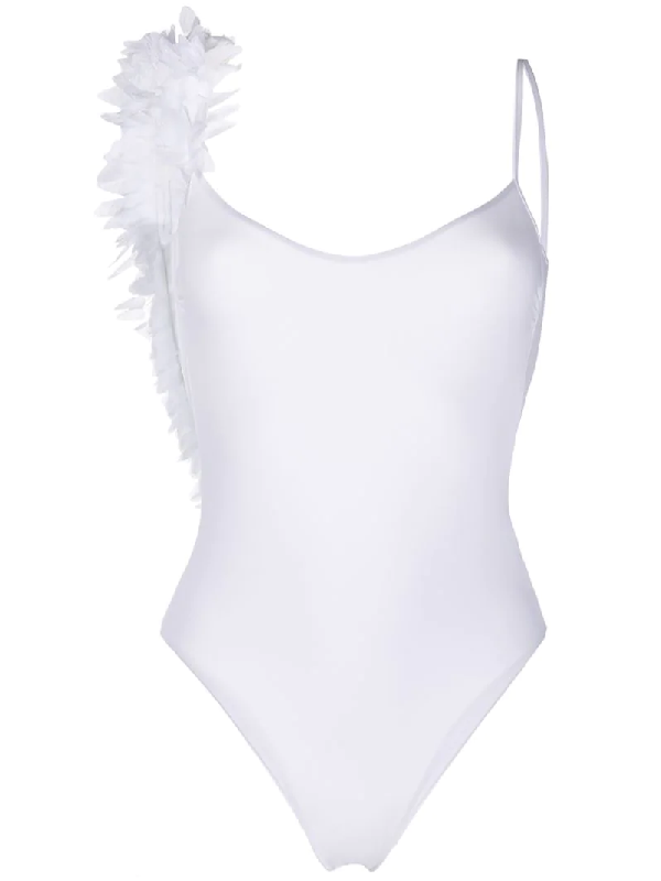 white embellished swimsuit