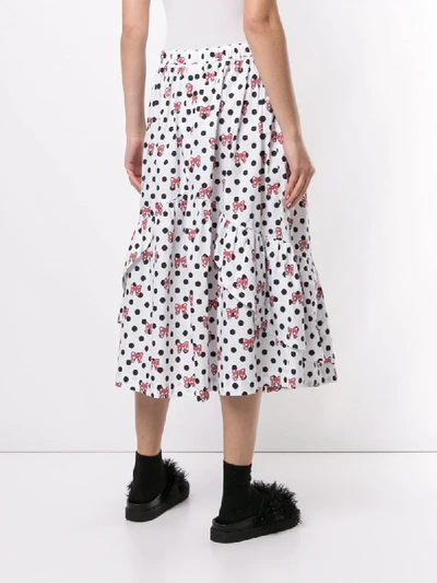 Shop Comme Des Garcons Girl Polka-dot Print Skirt In White