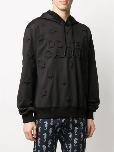 Shop Dolce & Gabbana Millennials Star Hoodie In Black