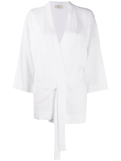 Shop Altea Belted Kimono Cardigan In White