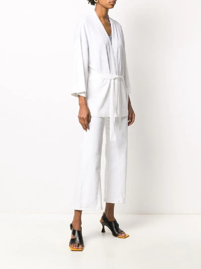 Shop Altea Belted Kimono Cardigan In White