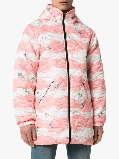 Shop Martine Rose Ski Print Quilted Jacket In Pink