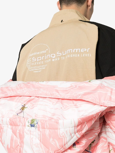Shop Martine Rose Ski Print Quilted Jacket In Pink
