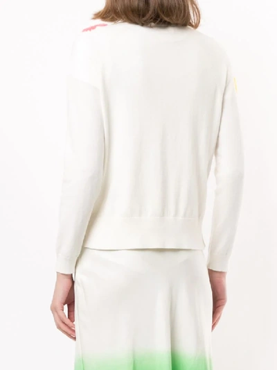 Shop Onefifteen Knitted Long-sleeved Cardigan In White