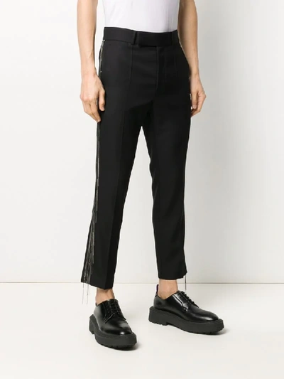 Shop Haider Ackermann Embellished Cropped Trousers In Black