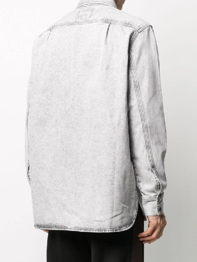 Shop Acne Studios Denim Stonewashed Shirt In Grey