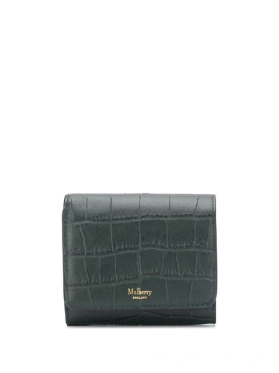 Shop Mulberry Continental French Embossed Purse In Green