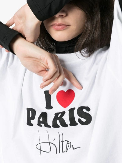 Shop Vetements T-shirt Mit "i Love Paris Hilton"-print In White