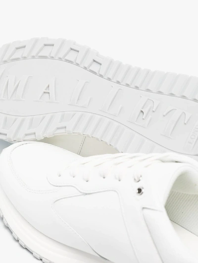 Shop Mallet White Lux Runner Leather Sneakers