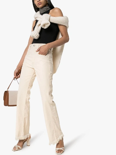 Shop Isabel Marant Elvira Frayed Jeans In White