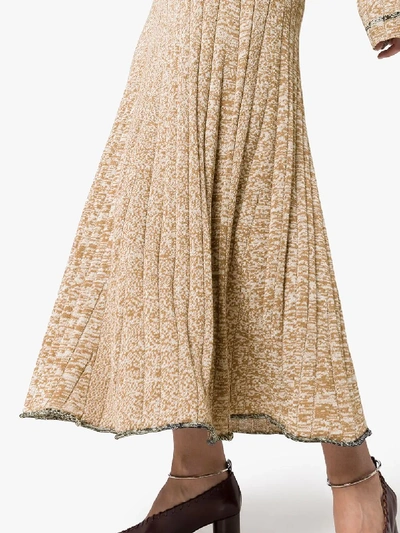 Shop Joseph Sally Ribbed Knit Midi Skirt In Brown