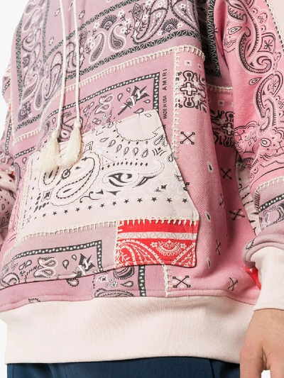 Shop Amiri Bandana Print Cotton Hoodie In Pink