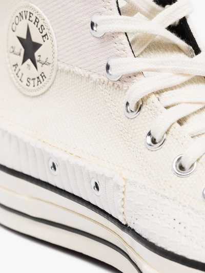 Shop Converse Mens White Mono Patchwork Chuck 70 High Top Sneakers