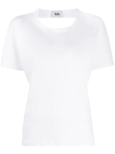 Shop Vejas Open-back Cotton T-shirt In White