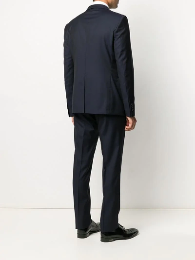 Shop Tagliatore Single-breasted Two-piece Suit In Blue