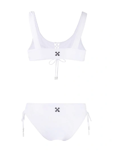 Shop Off-white Crisscross Lace-up Bikini In White