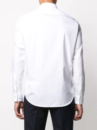 Shop Hugo Boss Long Sleeved Cotton Shirt In White