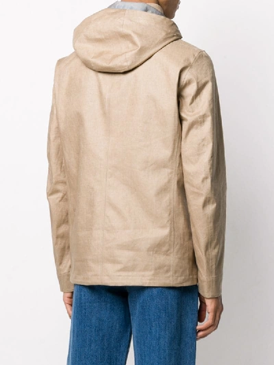 Shop Herno Zip Front Hooded Jacket In Brown