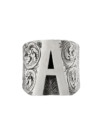 Shop Gucci A Letter Ring In Silver