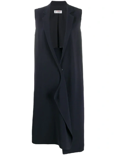 Shop Alberto Biani Asymmetric Sleeveless Coat In Black