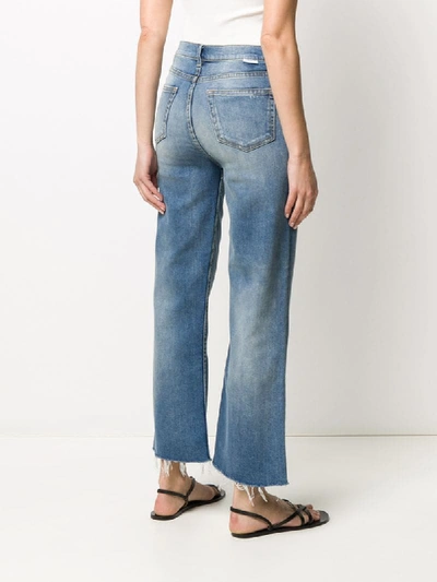 Shop Boyish Denim The Brady Cropped Flared Jeans In Blue