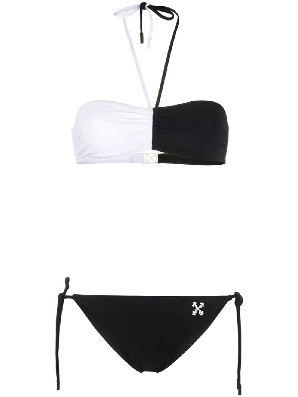 black and white bikini set