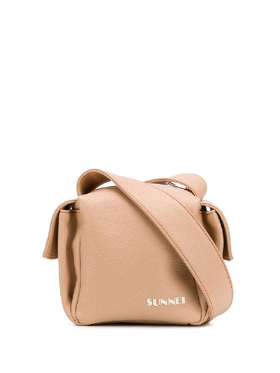 Shop Sunnei Cubetto Shoulder Bag In Neutrals