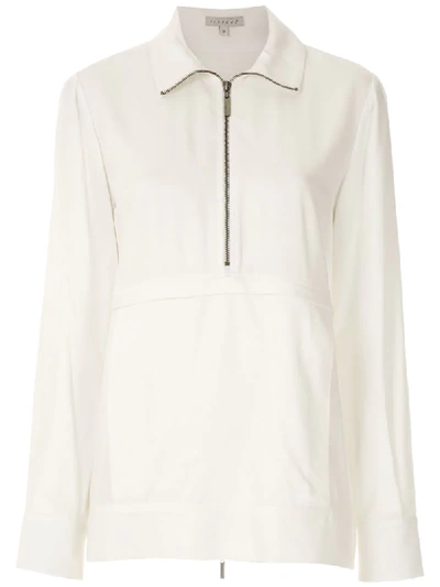 Shop Alcaçuz Zip-detail Sweatshirt In White