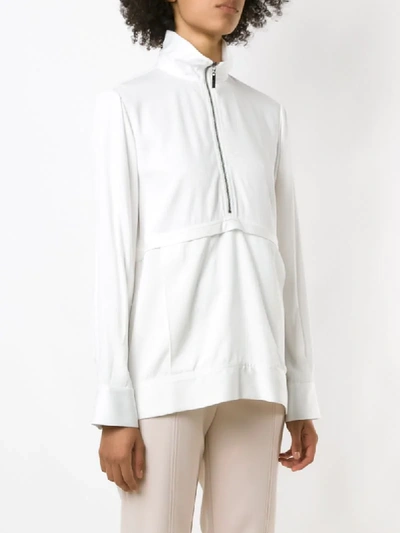 Shop Alcaçuz Zip-detail Sweatshirt In White
