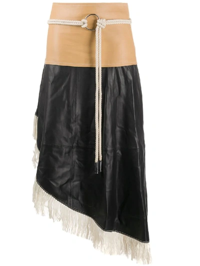 Shop Stand Studio Asymmetric Leather Skirt In Black