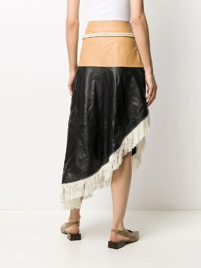 Shop Stand Studio Asymmetric Leather Skirt In Black