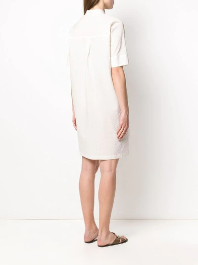 Shop Fabiana Filippi Striped Shirt Dress In White