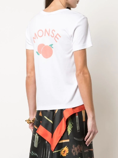 Shop Monse Fitted Orange Embroidered T-shirt In White