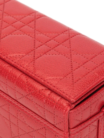 Pre-owned Dior Cannage Quilt Tote In Red