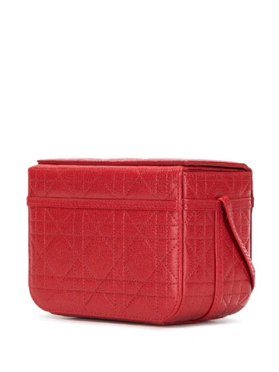 Pre-owned Dior Cannage Quilt Tote In Red