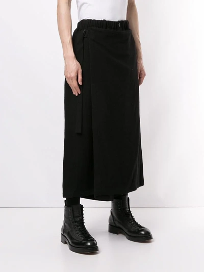 Shop Yohji Yamamoto 'g-wrap' Shorts In Black
