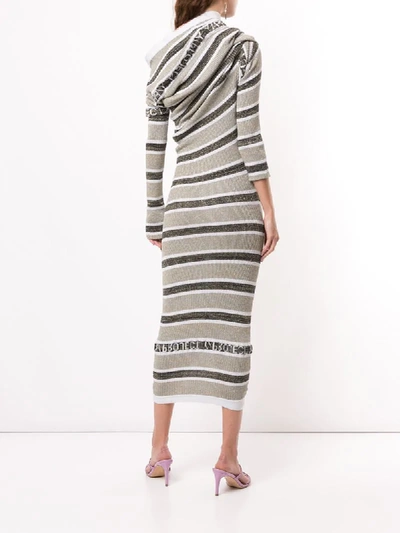 Shop Y/project Deconstructed Striped Dress In Neutrals