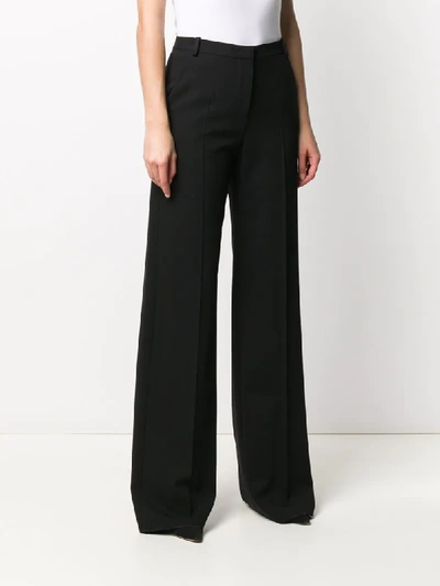 Shop Emporio Armani Wide-leg Tailored Trousers In Black