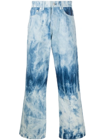 Shop Our Legacy Tie-dye Wide Jeans In Blue