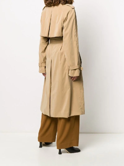 Shop The Row Double Breasted Trench Coat In Neutrals