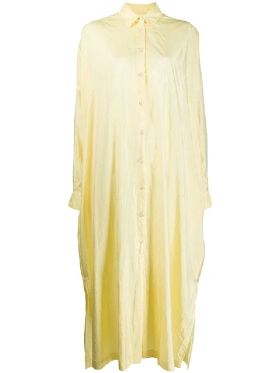 Shop Jil Sander Oversized Shirt Dress In Yellow