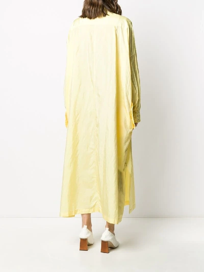 Shop Jil Sander Oversized Shirt Dress In Yellow